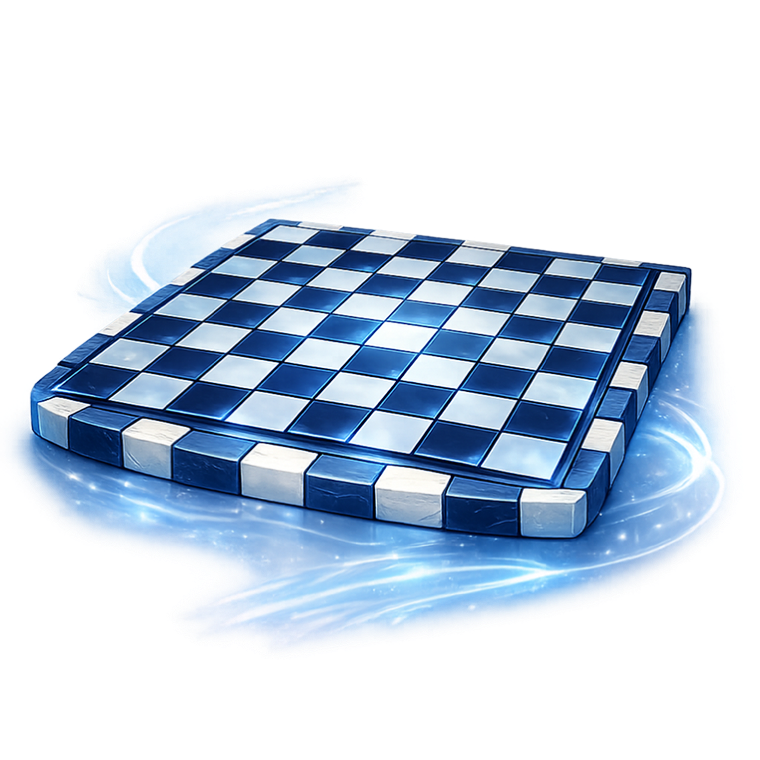 A glowing chess board from Chess Blast